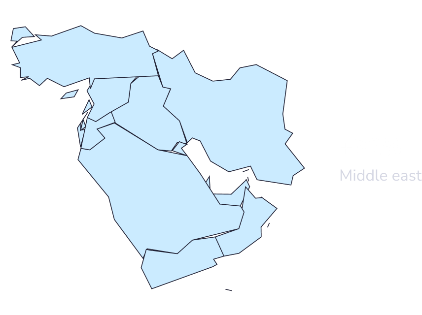 Middle East regional growth map